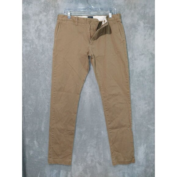 J.CREW Other - J Crew Pants Mens 32x34 Beige Chino Stretch 484 Flat Front Slim Fit Cotton